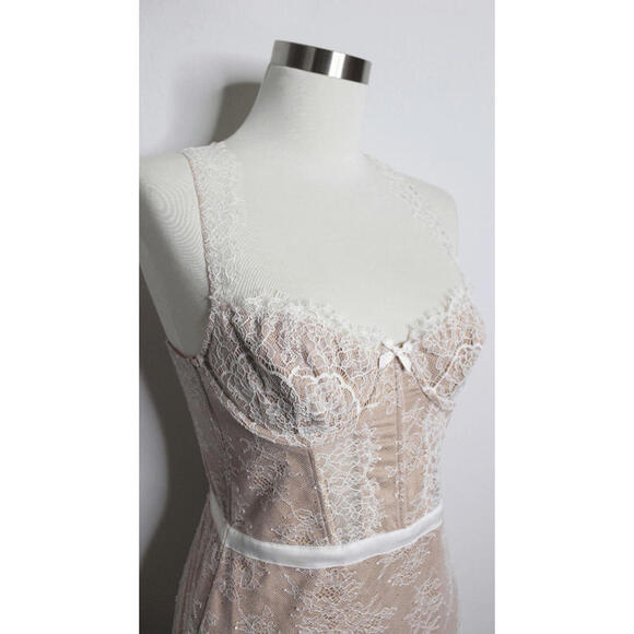 VS Nude Cream Lace Bodycon Corset Slip Dress - Small - Picture 2 of 4